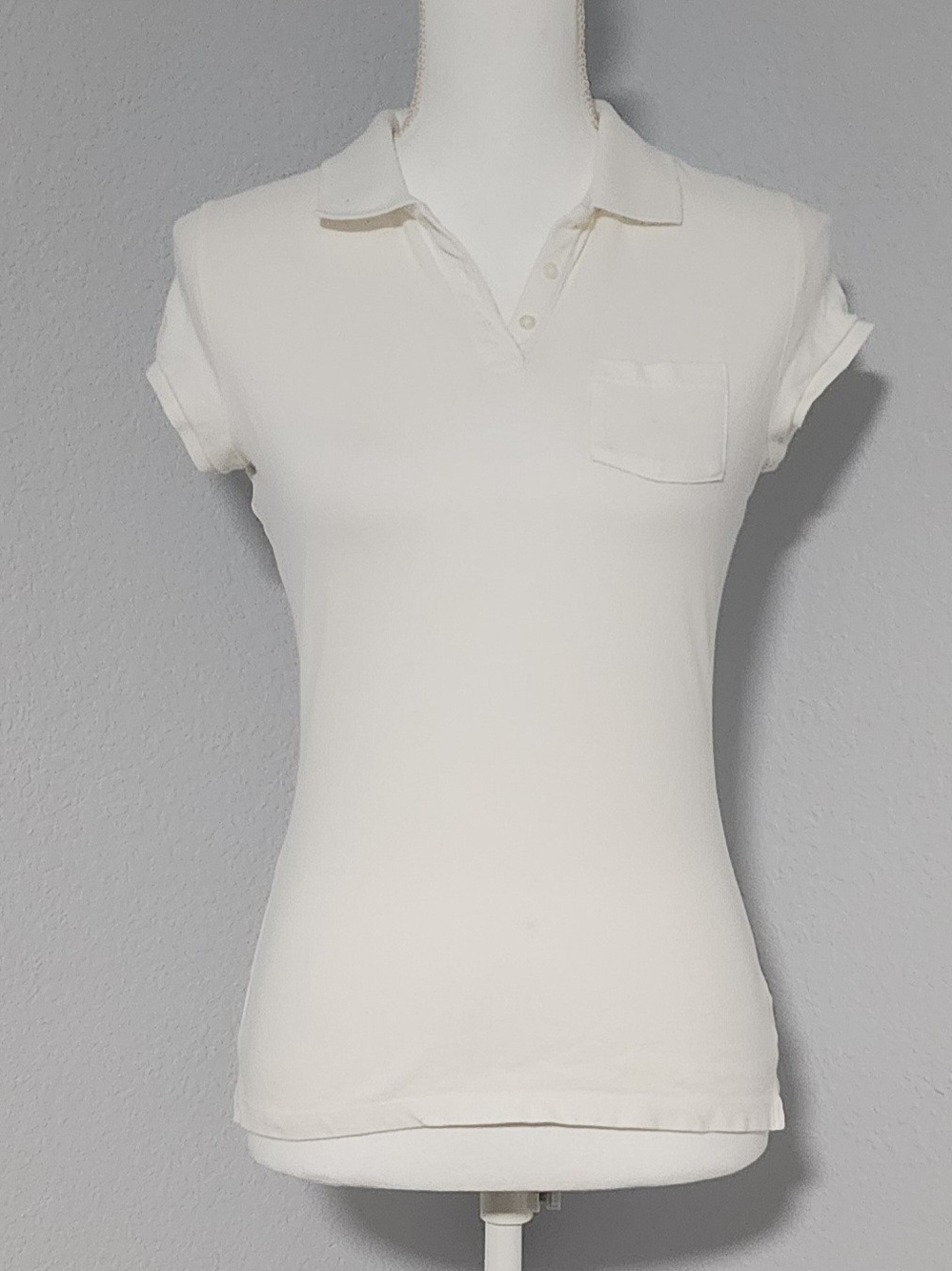 Vintage Y2K Arizona White Short Sleeve Polo Shirt Womens Size Small